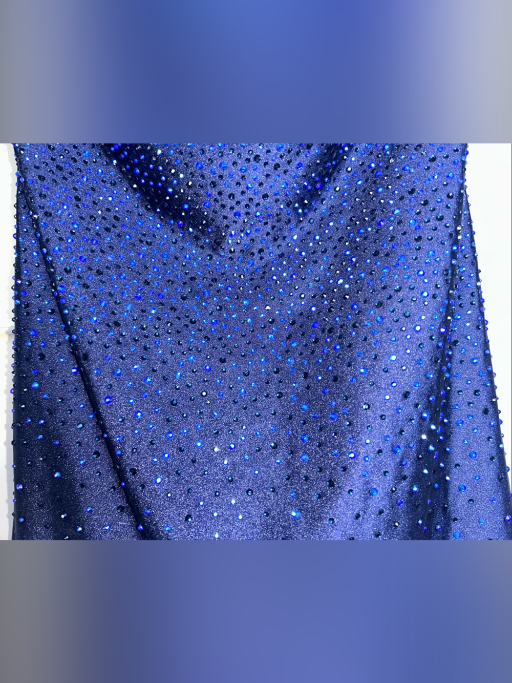 Amelia Couture Sparkly Rhinestone Bodycon Mini Dress (Style 3100S) in Navy - Picture 7 of 16